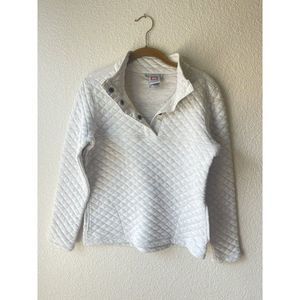 Avalanche Women’s Small Quarter Snap Pull Over Light Cream Quilted Sweater